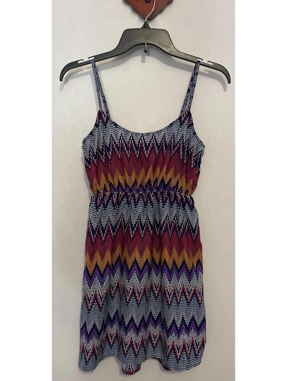 Roxy Womens Small Colorful Adjustable Sleeveless Elastic-Waist Short Dress A1477